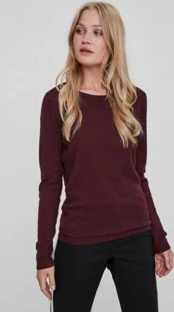 Vero Moda Rundhalspullover VMCARE STRUCTURE LS O-NECK BLOUSE aus Bio-Baumwolle