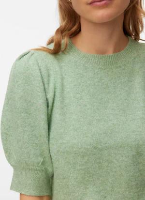 Vero Moda Rundhalspullover VMDOFFY 2/4 O-NECK PULLOVER GA NOOS mit kurzen Puffärmeln