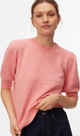 Vero Moda Rundhalspullover VMDOFFY 2/4 O-NECK PULLOVER GA NOOS mit kurzen Puffärmeln