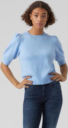 Vero Moda Rundhalspullover "VMDOFFY 2/4 O-NECK PULLOVER GA NOOS" mit kurzen Puffärmeln