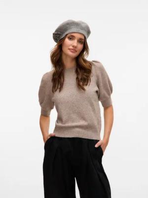 Vero Moda Rundhalspullover "VMDOFFY 2/4 O-NECK PULLOVER GA NOOS" mit kurzen Puffärmeln