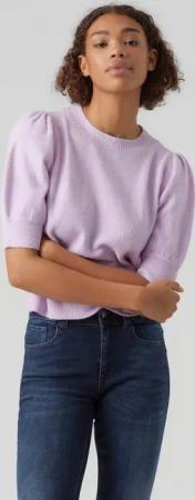 Vero Moda Rundhalspullover VMDOFFY 2/4 O-NECK PULLOVER GA NOOS mit kurzen Puffärmeln