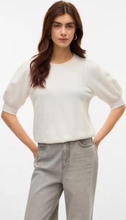 Vero Moda Rundhalspullover VMDOFFY 2/4 O-NECK PULLOVER GA NOOS mit kurzen Puffärmeln