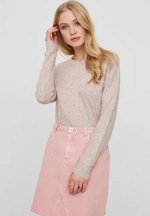 Vero Moda Rundhalspullover "VMDOFFY" in melierter Optik