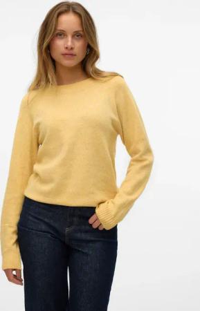 Vero Moda Rundhalspullover "VMDOFFY LS O-NECK BLOUSE GA NOOS" Materialmix, regular fit