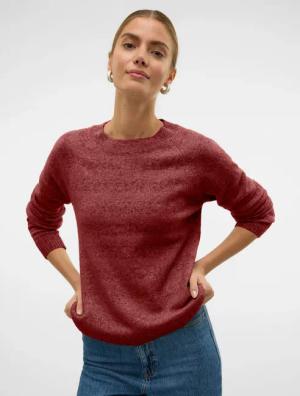 Vero Moda Rundhalspullover "VMDOFFY LS O-NECK BLOUSE GA NOOS" Materialmix, regular fit