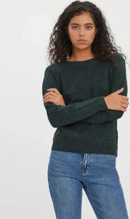 Vero Moda Rundhalspullover "VMDOFFY LS O-NECK BLOUSE GA NOOS" Materialmix, regular fit