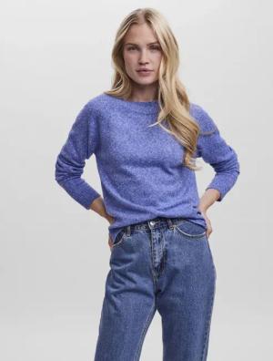Vero Moda Rundhalspullover "VMDOFFY LS O-NECK BLOUSE GA NOOS" Materialmix, regular fit