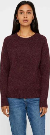 Vero Moda Rundhalspullover "VMDOFFY LS O-NECK BLOUSE GA NOOS" Materialmix, regular fit