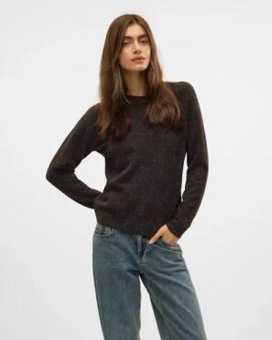 Vero Moda Rundhalspullover "VMDOFFY LS O-NECK BLOUSE GA NOOS" Materialmix, regular fit