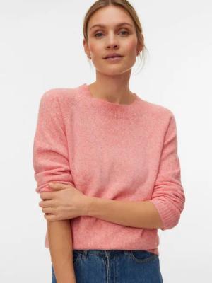 Vero Moda Rundhalspullover VMDOFFY LS O-NECK BLOUSE GA NOOS Materialmix, regular fit