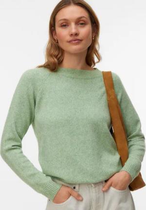 Vero Moda Rundhalspullover VMDOFFY LS O-NECK BLOUSE GA NOOS Materialmix, regular fit