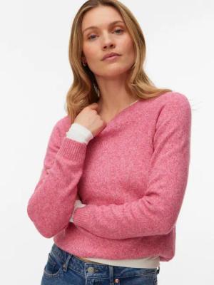 Vero Moda Rundhalspullover VMDOFFY LS O-NECK BLOUSE GA NOOS Materialmix, regular fit