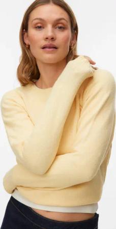 Vero Moda Rundhalspullover "VMDOFFY LS O-NECK BLOUSE GA NOOS" Materialmix, regular fit