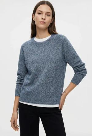 Vero Moda Rundhalspullover "VMDOFFY LS O-NECK BLOUSE GA NOOS" Materialmix, regular fit