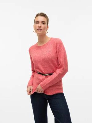Vero Moda Rundhalspullover VMDOFFY LS O-NECK BLOUSE GA NOOS Materialmix, regular fit