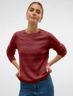 Vero Moda Rundhalspullover VMDOFFY LS O-NECK BLOUSE GA NOOS Materialmix, regular fit