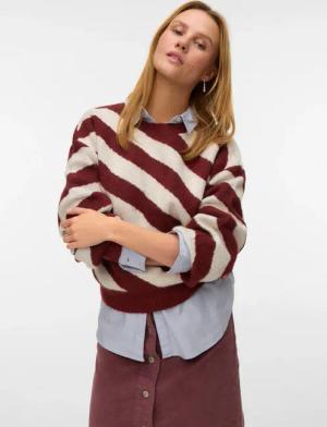 Vero Moda Rundhalspullover "VMLARA LS O-NECK PULLOVER GA BOO REP"
