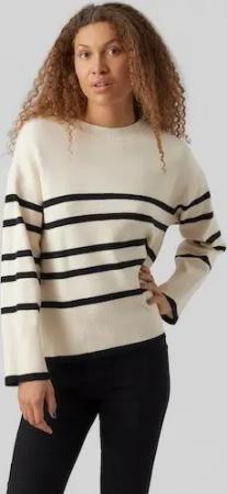 Vero Moda Rundhalspullover VMSABA LS O-NECK STRIPE PULLOVER GA NOOS mit Streifenmuster