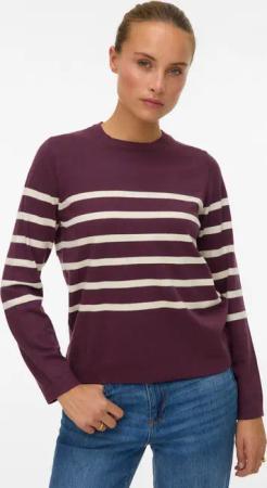 Vero Moda Rundhalspullover "VMSABA PLAIN LS O-NECK PULLOVER GA NOOS"