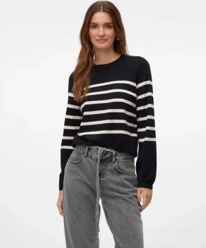 Vero Moda Rundhalspullover "VMSABA PLAIN LS O-NECK PULLOVER GA NOOS"