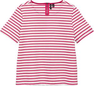 Vero Moda Rundhalsshirt "VMABBY SS ZIP TOP JRS NOOS" Materialmix, regular fit