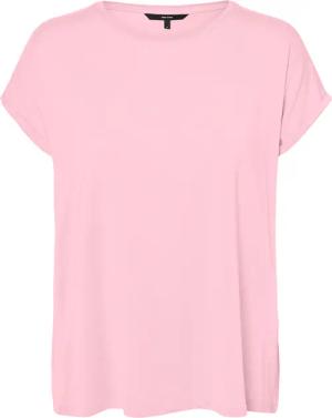 Vero Moda Rundhalsshirt "VMAVA PLAIN SS TOP GAJRS NOOS" Materialmix, regular fit