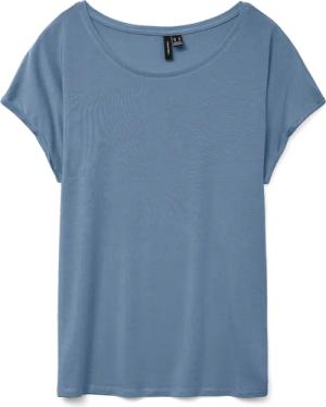 Vero Moda Rundhalsshirt "VMAVA PLAIN SS TOP GAJRS NOOS" Materialmix, regular fit