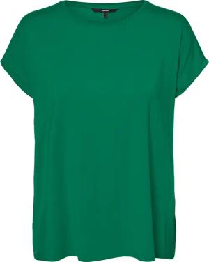 Vero Moda Rundhalsshirt "VMAVA PLAIN SS TOP GAJRS NOOS" Materialmix, regular fit