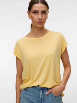 Vero Moda Rundhalsshirt VMAVA PLAIN SS TOP GAJRS NOOS Materialmix, regular fit