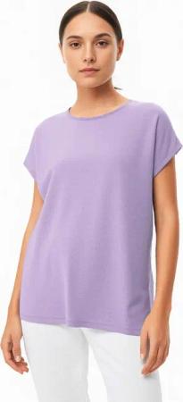 Vero Moda Rundhalsshirt VMAVA PLAIN SS TOP GAJRS NOOS Materialmix, regular fit