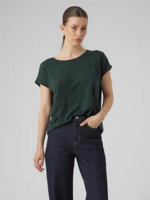Vero Moda Rundhalsshirt VMAVA PLAIN SS TOP GAJRS NOOS Materialmix, regular fit