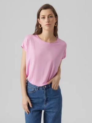 Vero Moda Rundhalsshirt VMAVA PLAIN SS TOP GAJRS NOOS Materialmix, regular fit