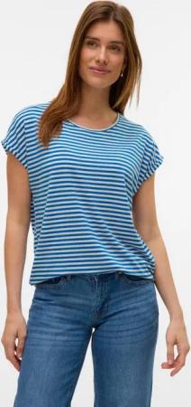 Vero Moda Rundhalsshirt VMAVA PLAIN SS TOP STRIPE GA JRS NOOS Materialmix, regular fit
