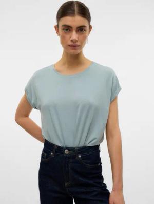 Vero Moda Rundhalsshirt VMLAVA PLAIN SS TOP LUREX STRIPE Viskosemischung, loose fit