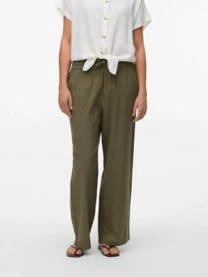 Vero Moda Schlupfhose "VMCAIA MW WIDE PANT WVN NOOS" Baumwollmischung, oversize, mit Leinen