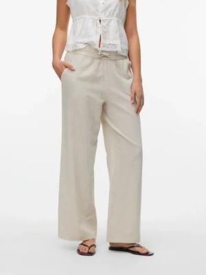Vero Moda Schlupfhose "VMCAIA MW WIDE PANT WVN NOOS" Baumwollmischung, oversize, mit Leinen