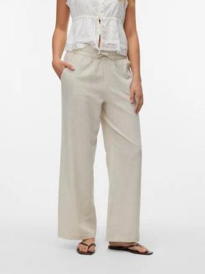 Vero Moda Schlupfhose VMCAIA MW WIDE PANT WVN NOOS Baumwollmischung, oversize, mit Leinen
