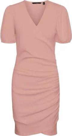 Vero Moda Shirtkleid (knielang, 1-tlg) VMELISA S/S WRAP DRESS LCS JRS