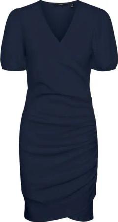 Vero Moda Shirtkleid (knielang, 1-tlg) VMELISA S/S WRAP DRESS LCS JRS