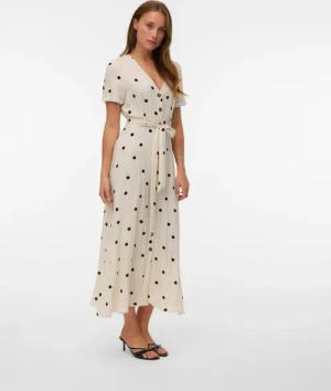 Vero Moda Sommerkleid "VMJOAN S/S 7/8 SHIRT DRESS WVN BTQ" Viskosemischung
