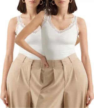 Vero Moda Spitzentop (Set, 2er-Pack) Basic Tank Top Unifarben im Doppelpack