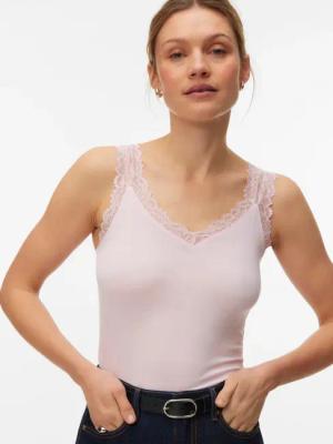 Vero Moda Spitzentop "VMROSA SL TOP JRS NOOS" Viskosemischung