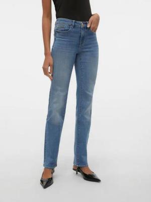 Vero Moda Straight-Jeans VMFLASH MR STRAIGHT JEANS LI347 GA NOOS Baumwollmischung mit Stretch, regular waist, straight fit
