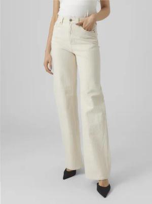 Vero Moda Straight-Jeans "VMTESSA HR WIDE STR JEANS ECRU GA"