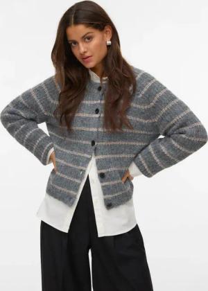 Vero Moda Strickjacke "VMAWESOME SHINE LS O-NCK STRIPE CARD BOO"