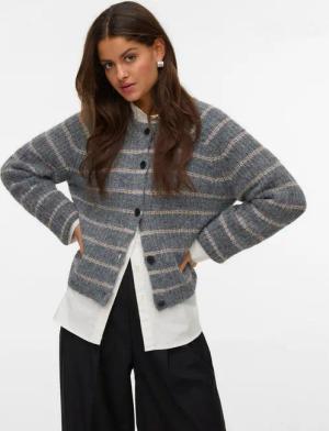 Vero Moda Strickjacke VMAWESOME SHINE LS O-NCK STRIPE CARD BOO