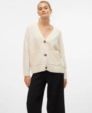 Vero Moda Strickjacke "VMBOOM LS V-NECK BUTTON CARDIGAN GA NOOS"