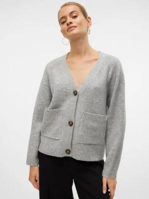 Vero Moda Strickjacke VMBOOM LS V-NECK BUTTON CARDIGAN GA NOOS