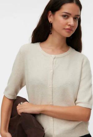 Vero Moda Strickjacke VMDOFFY 2/4 O-NECK BUTTON CARDIGAN NOOS